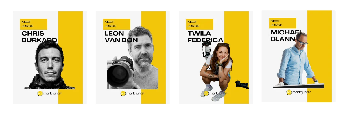 The four judges of the 2025 Mark Gunter Photo Awards: Chris Burkard, Leon van Bon, Twila Federica and Michael Blann
