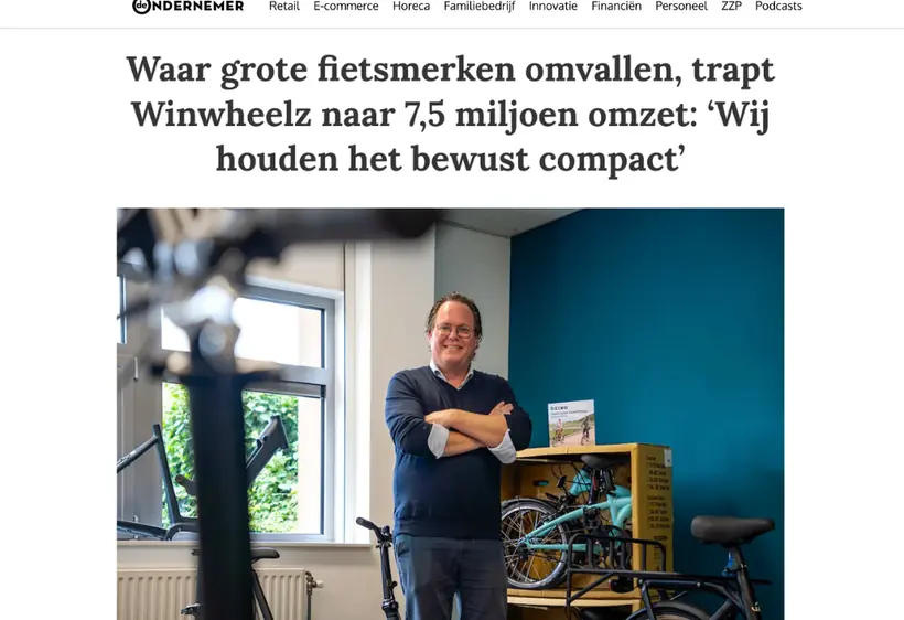 De Ondernemer: Waar grote fietsmerken omvallen, trapt Winwheelz naar 7,5 miljoen omzet